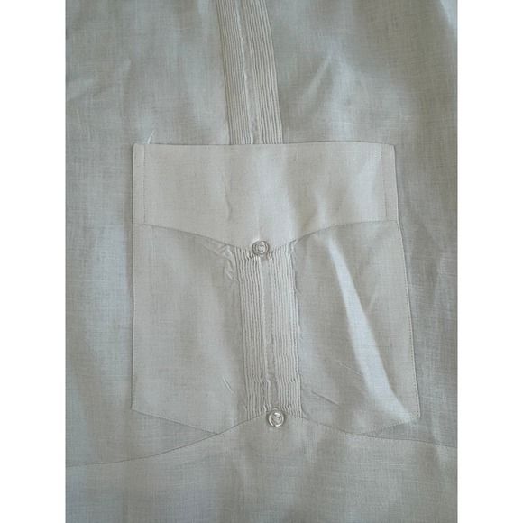 Panabrisa Corona Cubana Shirt 2XL Mens White Linen Guayabera Long‎ Sleeve Tropic - Picture 2 of 12